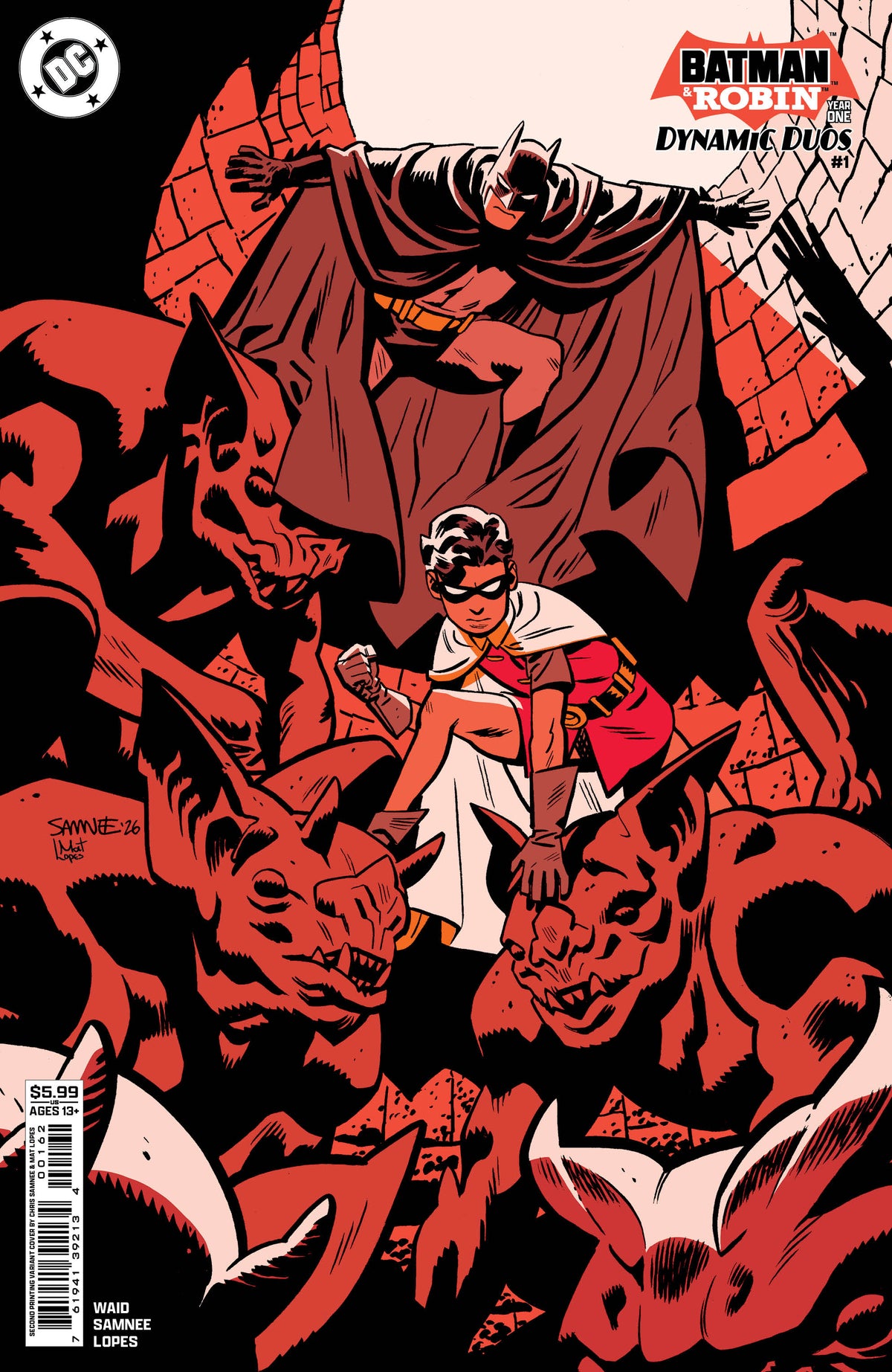 BATMAN & ROBIN YEAR ONE DYNAMIC DUOS #1 (OF 12) Second Printing Cvr B Chris Samnee Card Stock Var