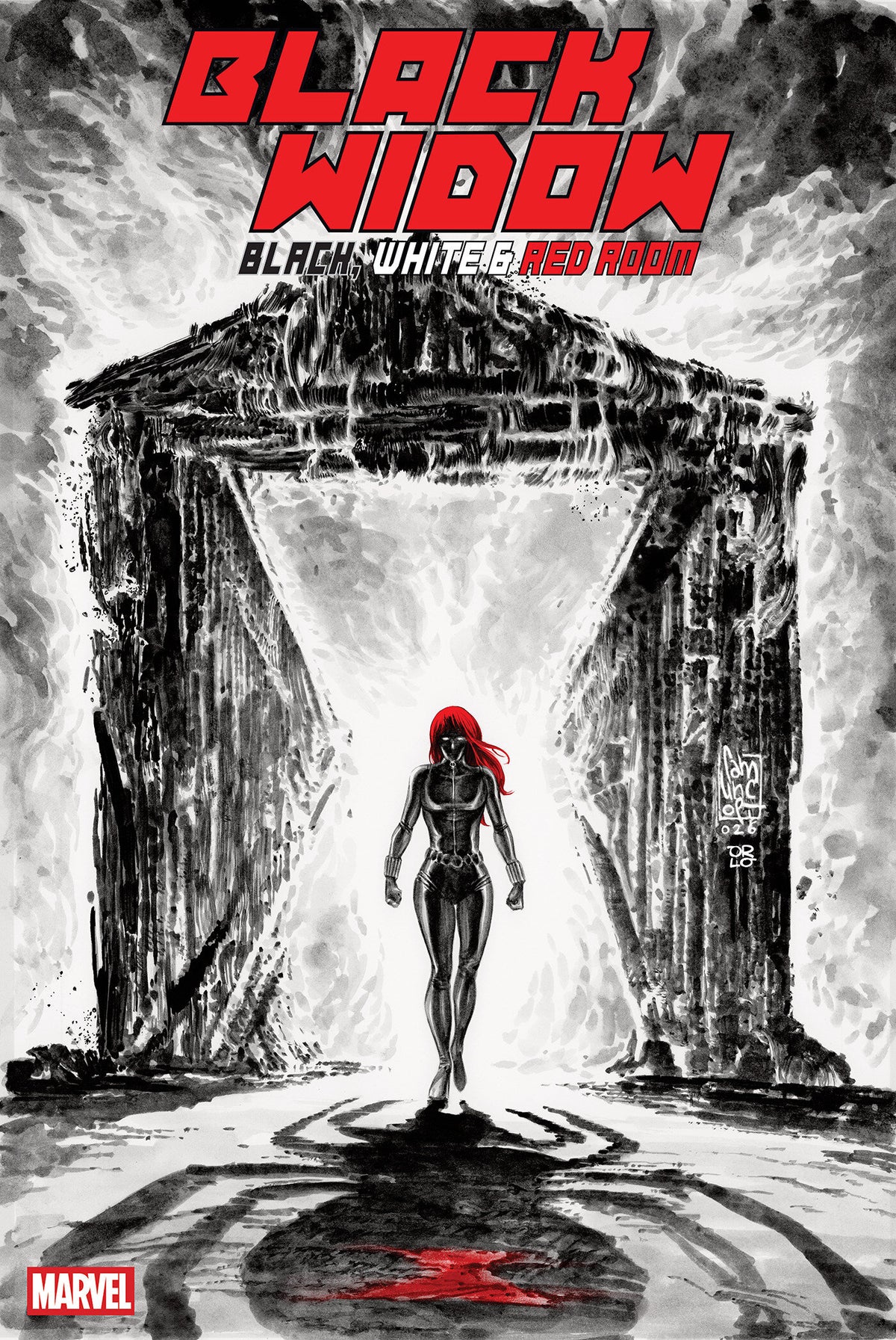 BLACK WIDOW: BLACK, WHITE & RED ROOM #1 COVER D GIUSEPPE CAMUNCOLI VARIANT