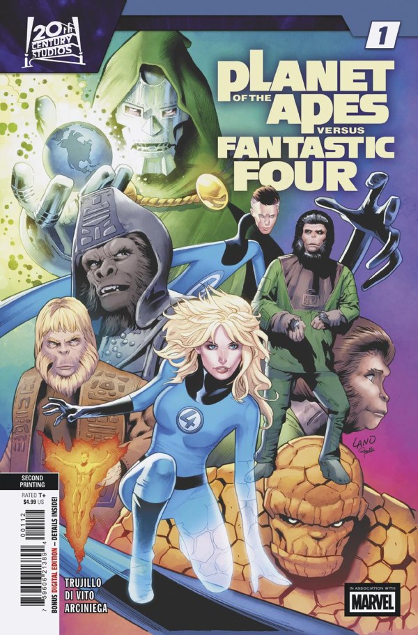 PLANET OF THE APES VS. FANTASTIC FOUR #1 GREG LAND 2ND PRINTING VAR