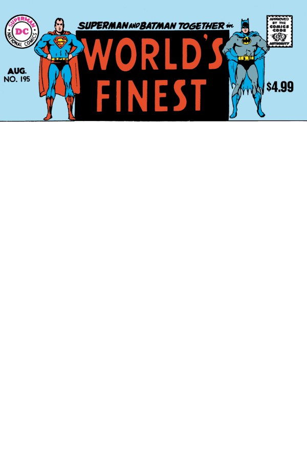 WORLDS FINEST COMICS #195 FACSIMILE EDITION CVR B BLANK CARD STOCK VAR