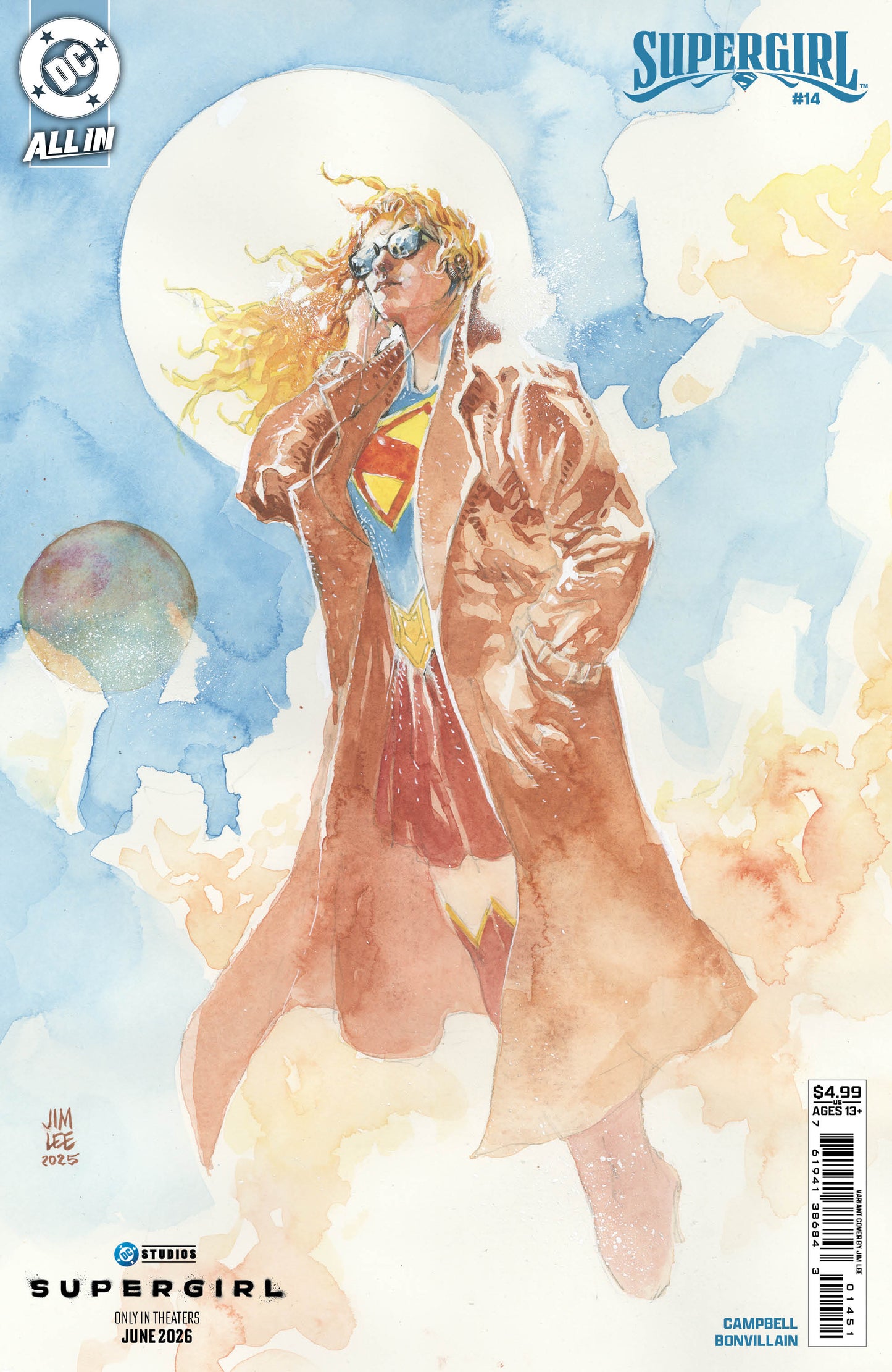 SUPERGIRL #14 CVR E JIM LEE SUPERGIRL MOVIE CARD STOCK VAR (THE REIGN OF THE SUPERBOYS)