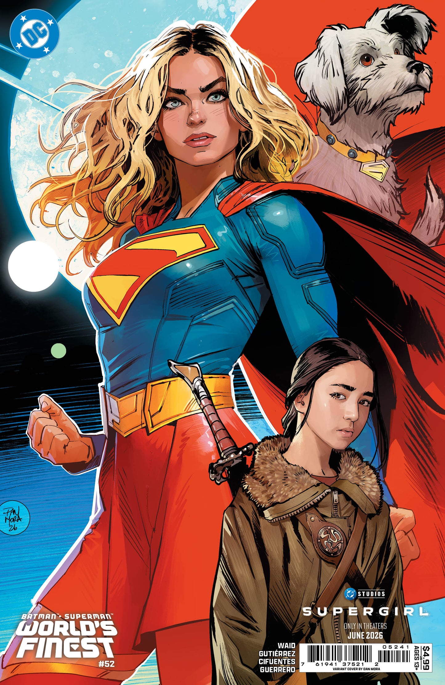 BATMAN SUPERMAN WORLDS FINEST #52 CVR D DAN MORA SUPERGIRL MOVIE CARD STOCK VAR