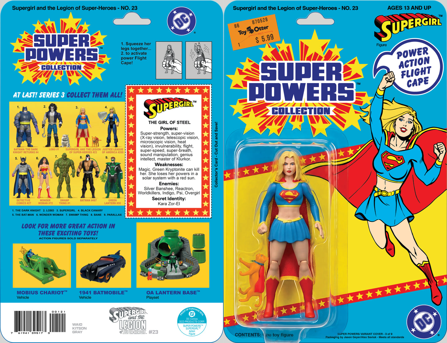 SUPERGIRL AND THE LEGION OF SUPER HEROES #23 FACSIMILE EDITION CVR B JASON GEYER & ALEX SAVIUK SUPERGIRL SUPER POWERS CARD STOCK VAR