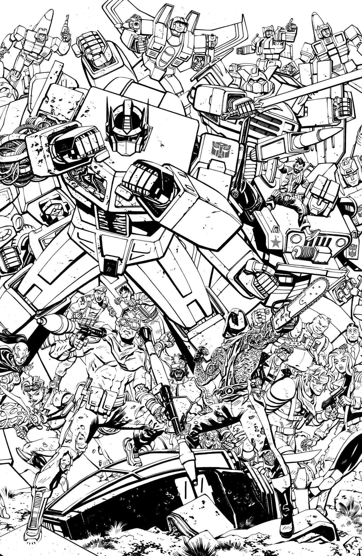 GI JOE #23 CVR G TOM REILLY TRANSFORMERS B&W ENERGON UNIVERSE 3RD ANNIVERSARY VAR