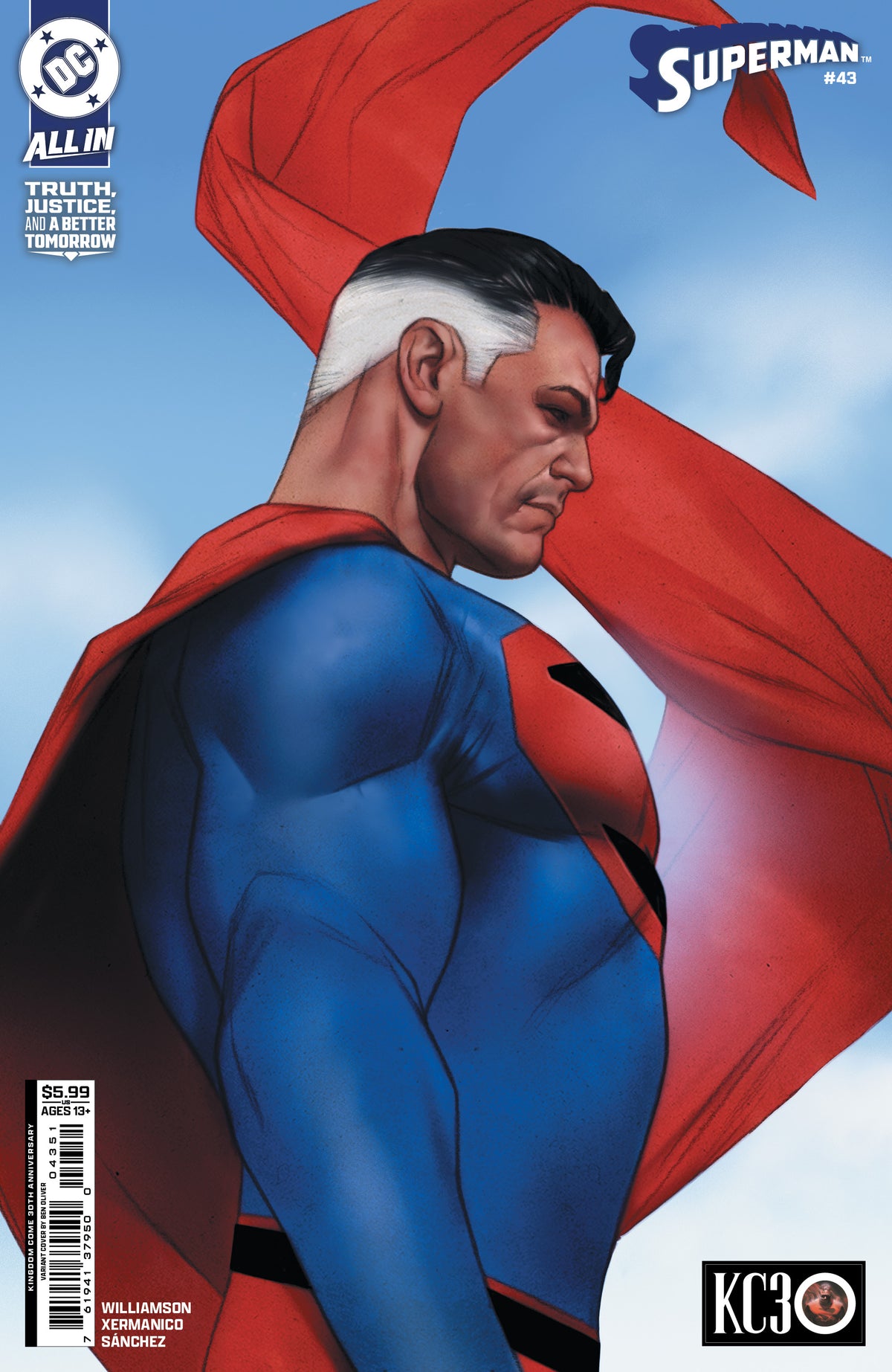 SUPERMAN #43 CVR E BEN OLIVER KINGDOM COME 30TH ANNIVERSARY CARD STOCK VAR