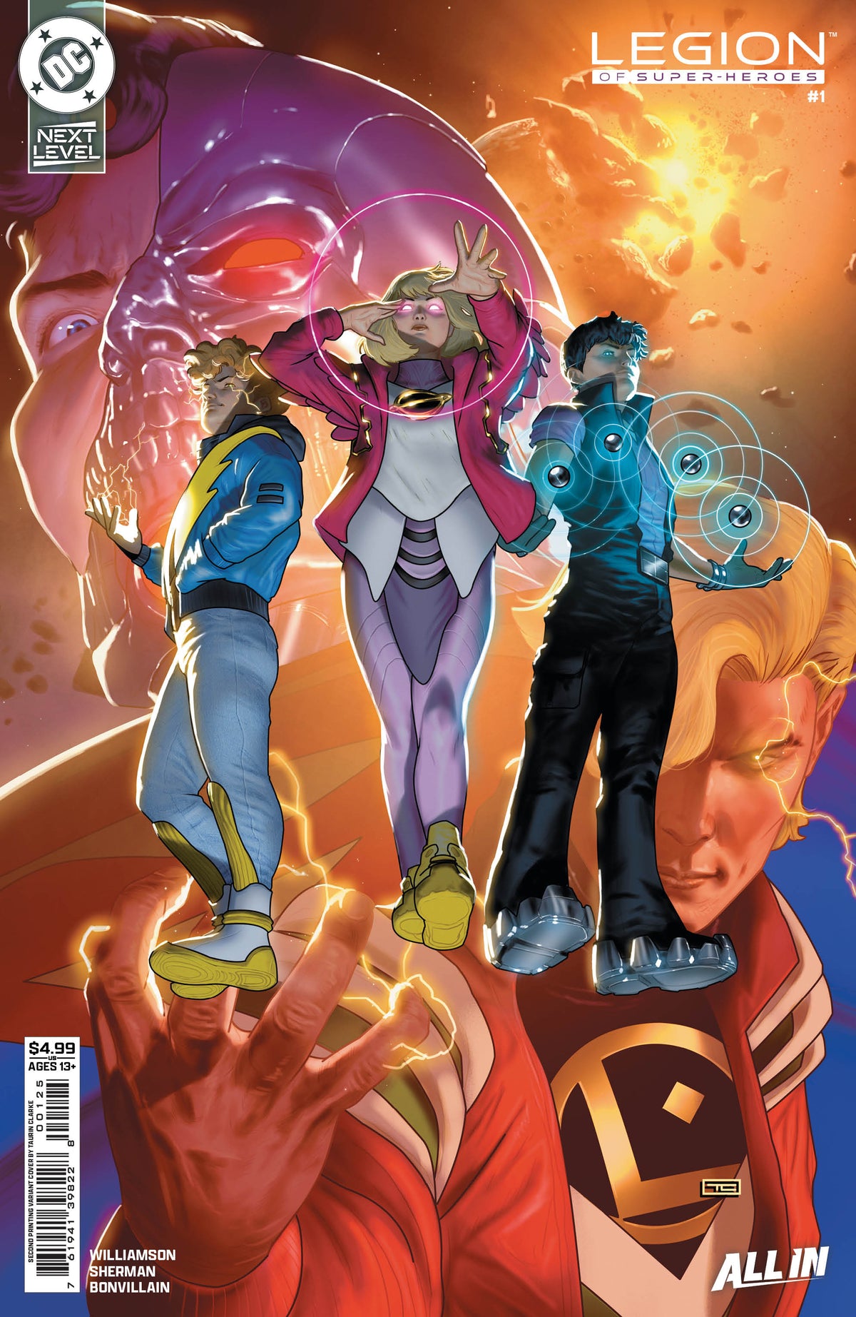 LEGION OF SUPER-HEROES #1 Second Printing Cvr B Taurin Clarke Cardstock Var