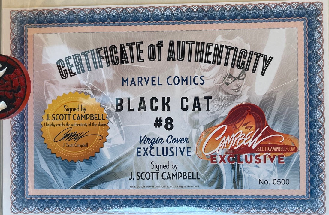 BLACK CAT (2019) #8 J SCOTT CAMPBELL VIRGIN VAR (SIGNED WITH COA)