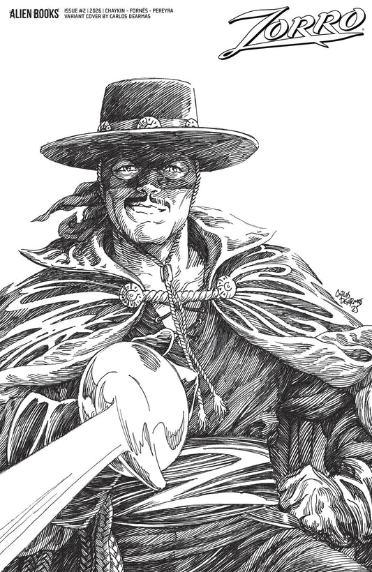 ZORRO #2 DEARMAS B&W VAR