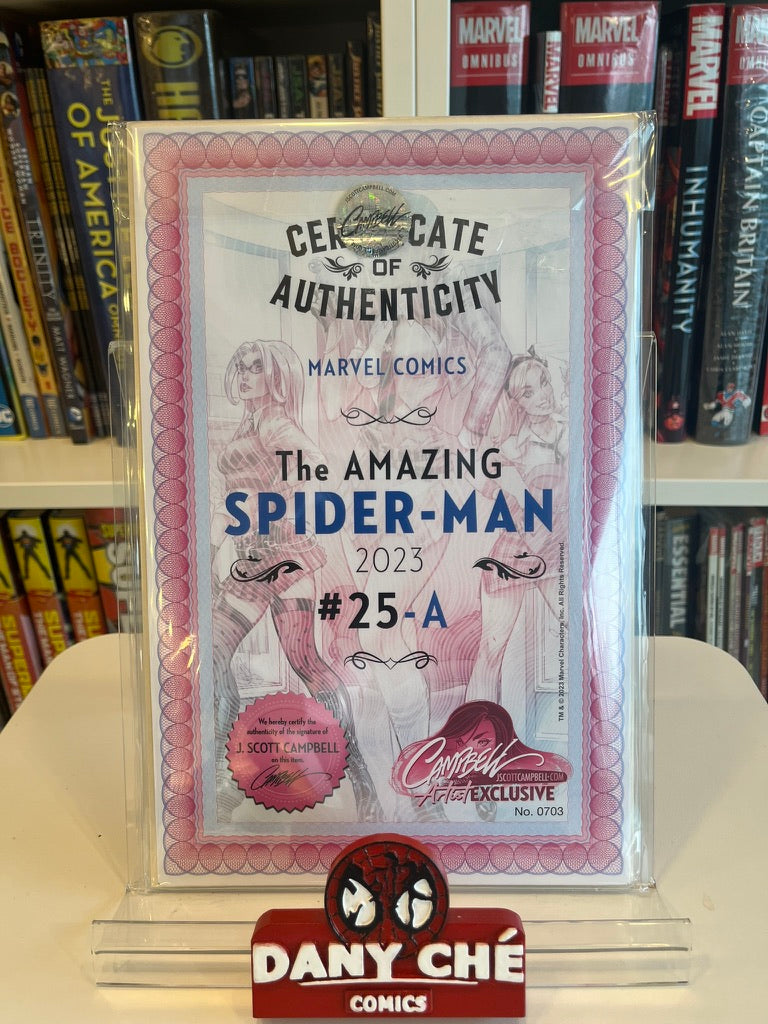 AMAZING SPIDER-MAN (2023) #25-A J SCOTT CAMPBELL ARTIST EXCLUSIVE VAR (SIGNED WITH COA)