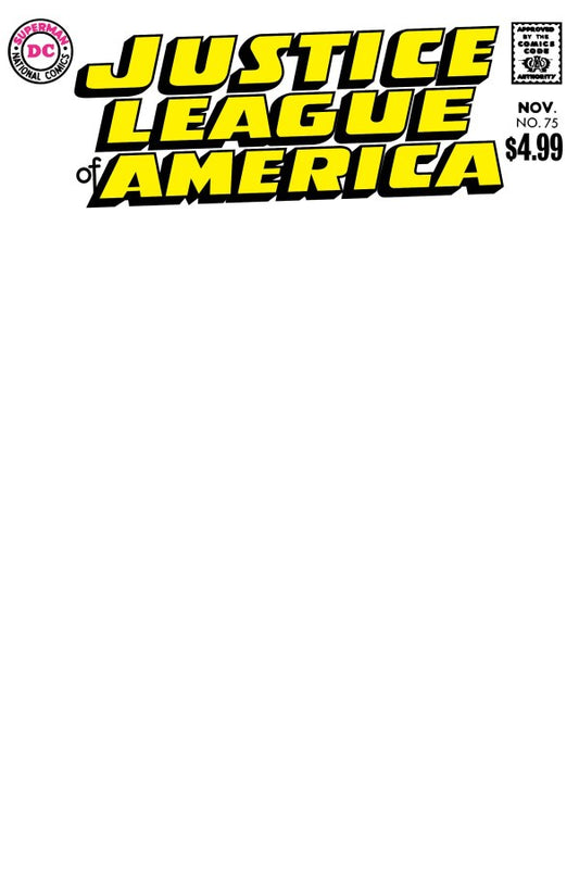 JUSTICE LEAGUE OF AMERICA #75 FACSIMILE EDITION CVR B BLANK CARD STOCK VAR