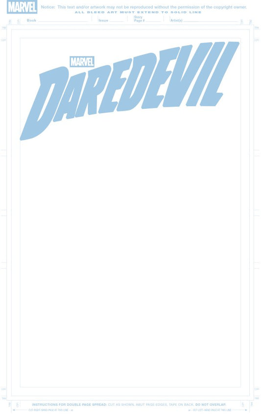DAREDEVIL #1 BLUE LINE BLANK COVER VAR