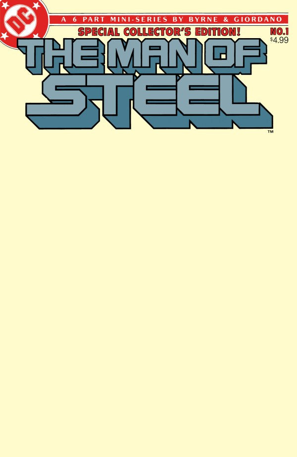 MAN OF STEEL #1 FACSIMILE EDITION CVR B BLANK CARD STOCK VAR