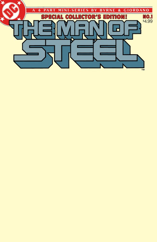 MAN OF STEEL #1 FACSIMILE EDITION CVR B BLANK CARD STOCK VAR