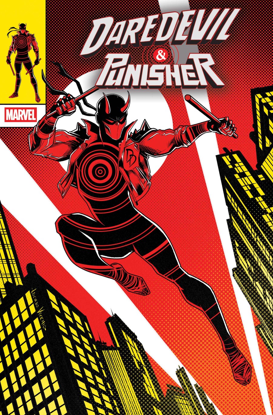 DAREDEVIL/PUNISHER: THE DEVIL'S TRIGGER #1 LUCIANO VECCHIO FROM THE CHAOS A COSTUME VAR