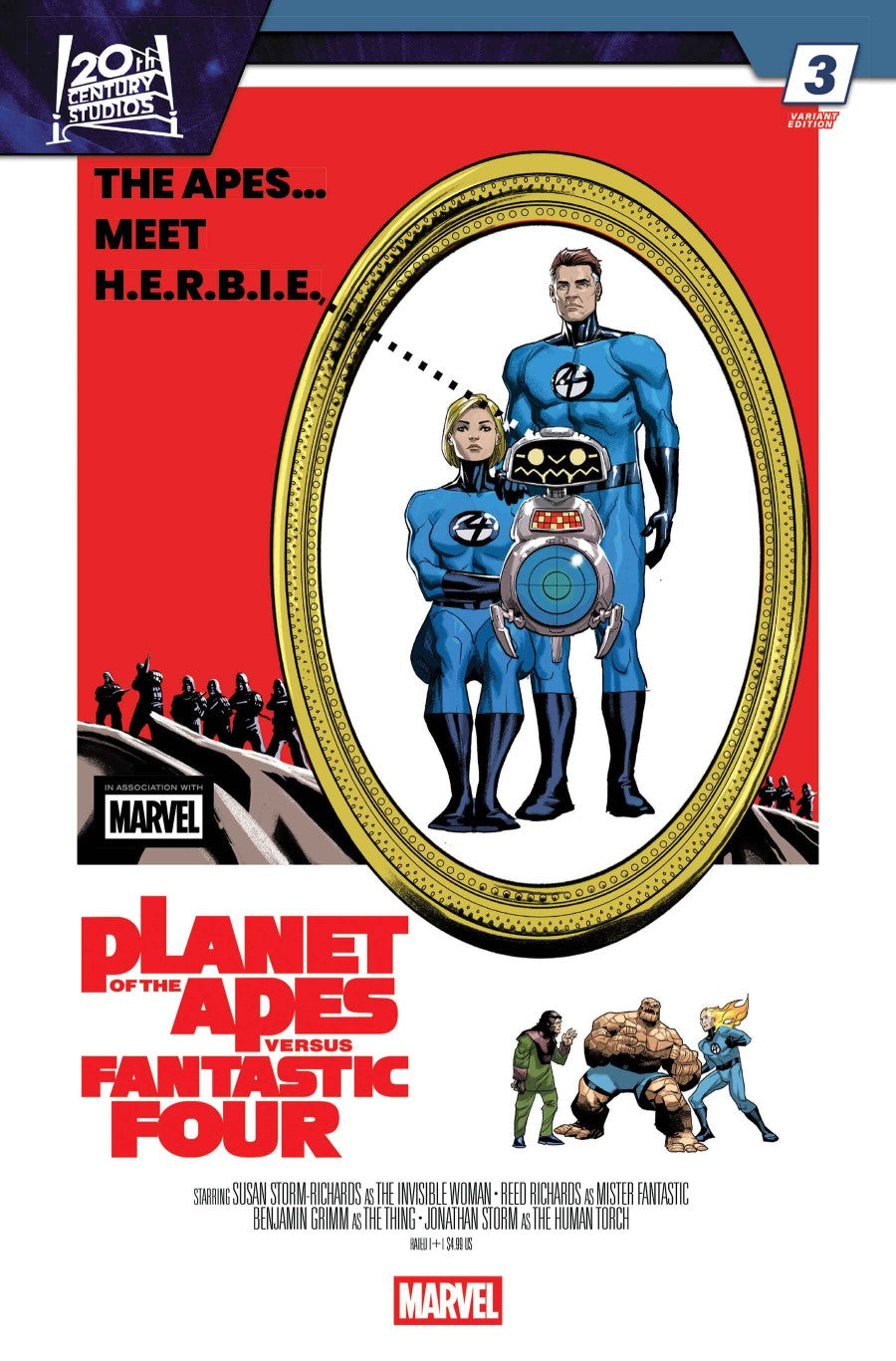 PLANET OF THE APES VS. FANTASTIC FOUR #3 PETE WOODS MOVIE HOMAGE VAR